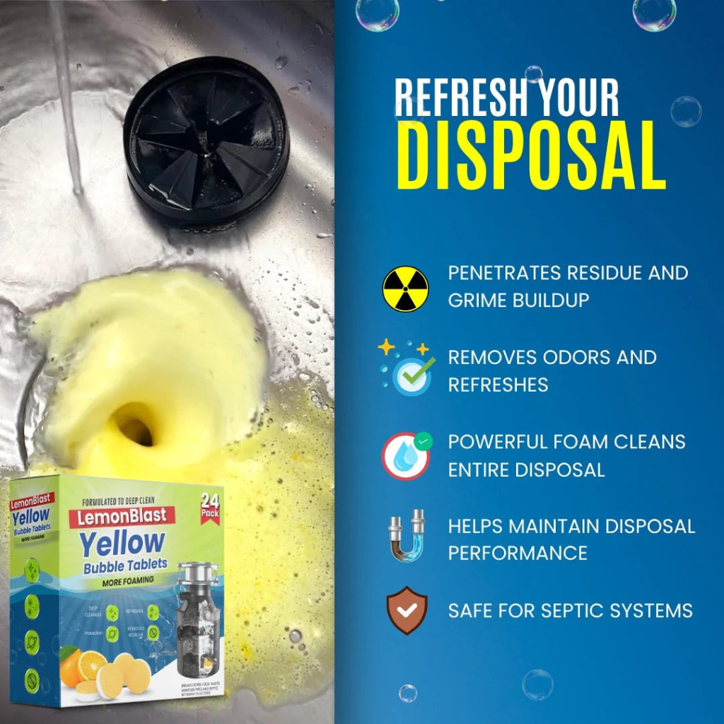 LemonBlast Yellow Bubble Tablet Cleaner (Buy 1 Get 1 Free)