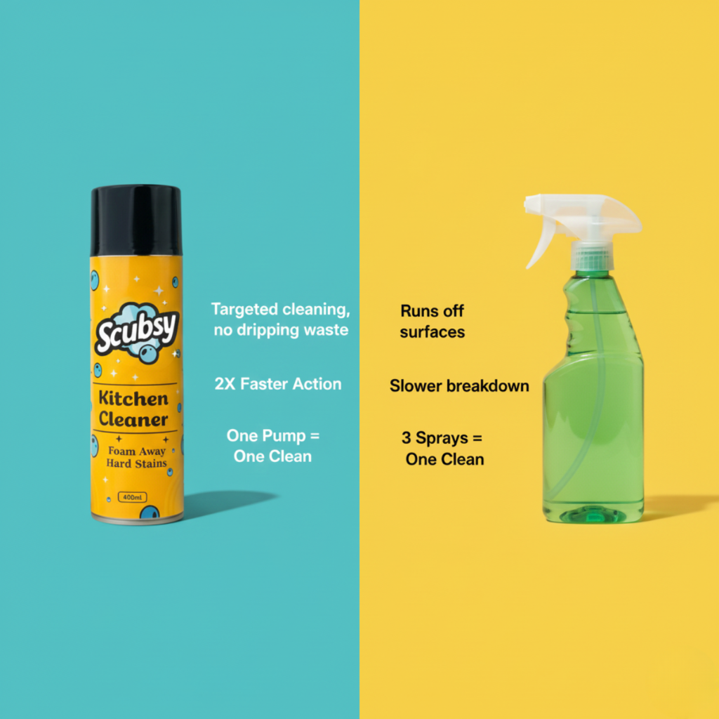 Scubsy India's #1 Foam-Based Complete Kitchen Cleaner & Disinfectant
