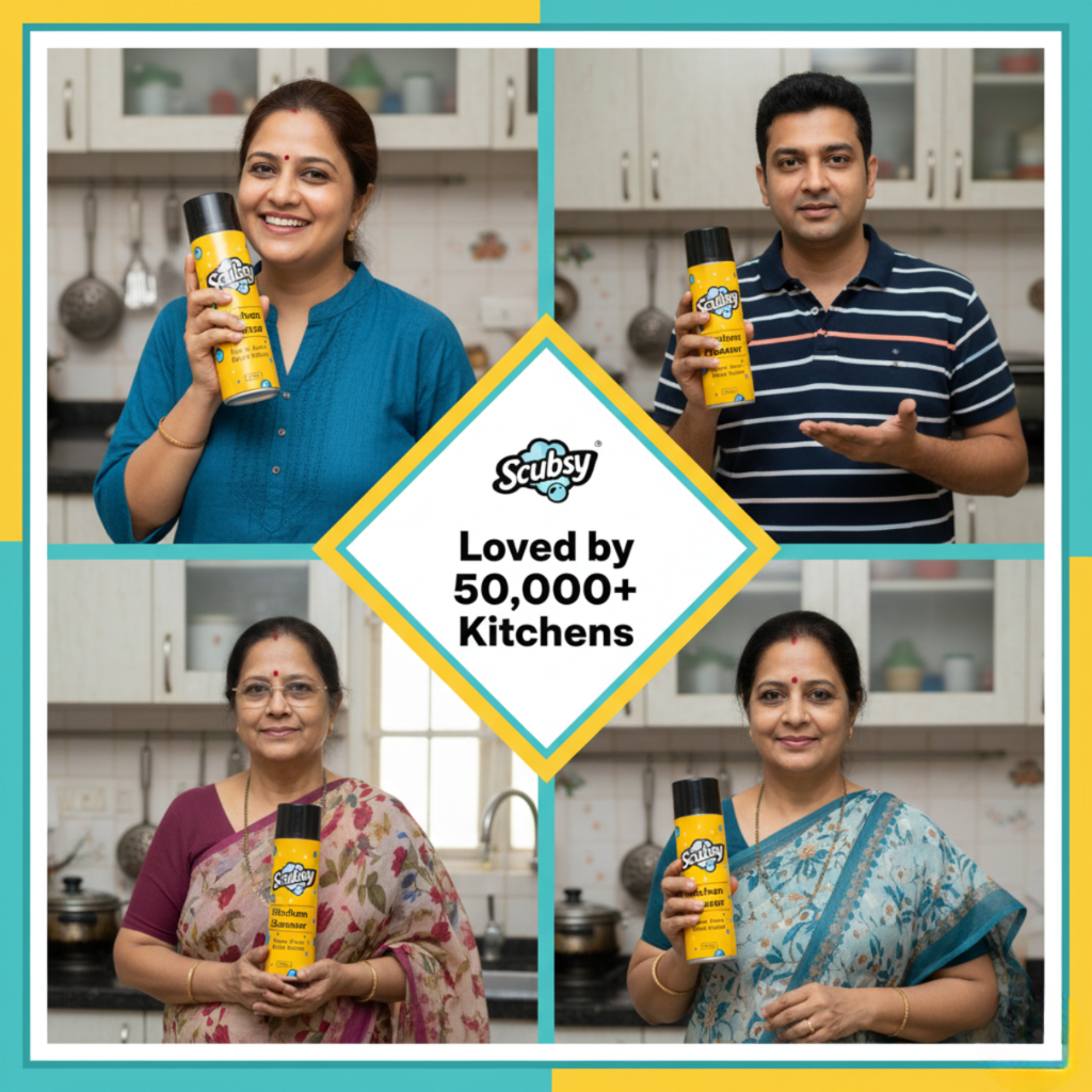 Scubsy India's #1 Foam-Based Complete Kitchen Cleaner & Disinfectant