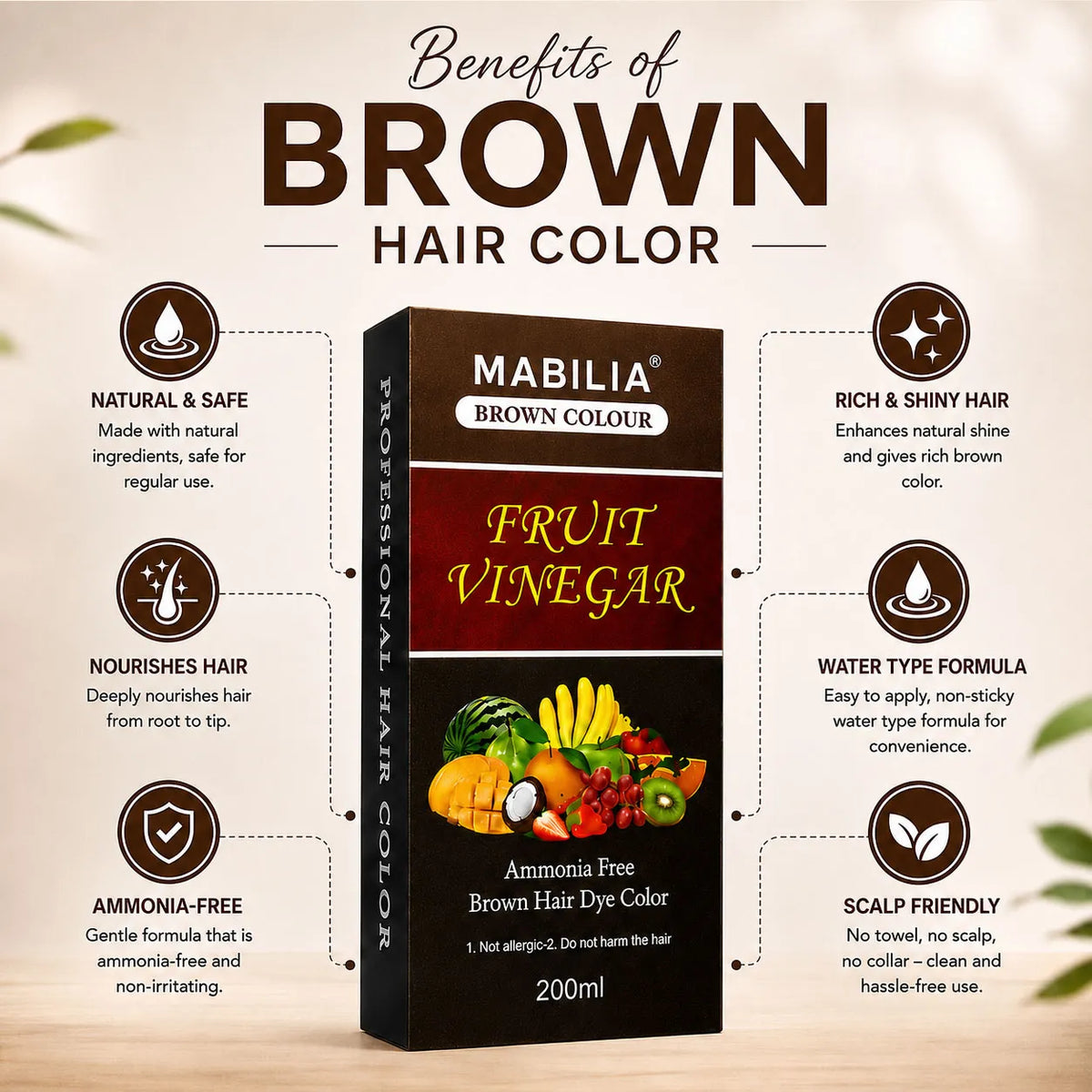 dual part brown hair dye